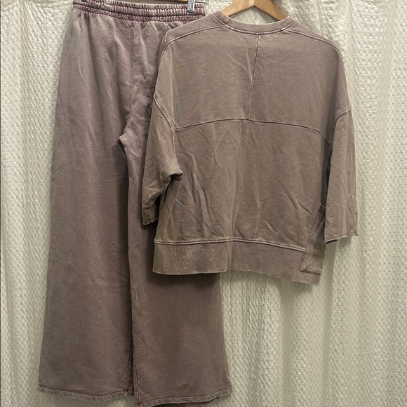 Zara Washed Effects Sweatpant Sweatshirt Set S - Picture 8 of 10